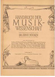 Handbuch der Musikwissenschaft. Lieferung 72: Evangelische Kirchenmusik. Heft 3 Handbuch der Musikwissenschaft. Lieferung 72: Evangelische Kirchenmusik. Heft 3