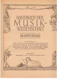 Handbuch der Musikwissenschaft. Lieferung 58: Evangelische Kirchenmusik. Heft 2 Handbuch der Musikwissenschaft. Lieferung 58: Evangelische Kirchenmusik. Heft 2