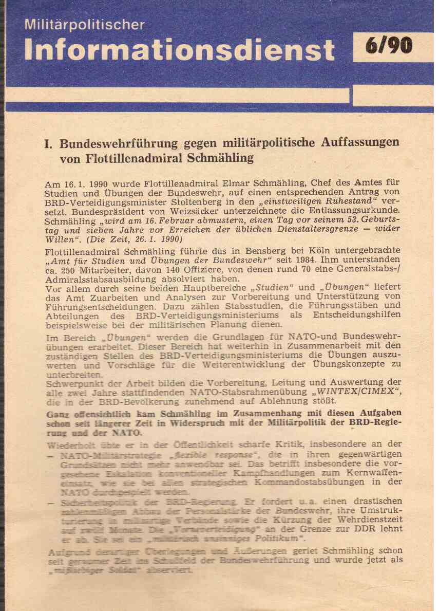 Militärpolitischer Informationsdienst 6(90)