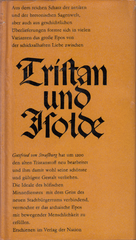 Tristan und Isolde. Aus dem Mittelhochdeutschen übertragen und erläutert von Günter Kramer. Mit zwanzig ganzseitigen Holzschnitten (auf 20 Tafeln) von Maria Hiszpanska-Neumann. Tristan und Isolde. Aus dem Mittelhochdeutschen übertragen und erläutert von Günter Kramer. Mit zwanzig ganzseitigen Holzschnitten (auf 20 Tafeln) von Maria Hiszpanska-Neumann.