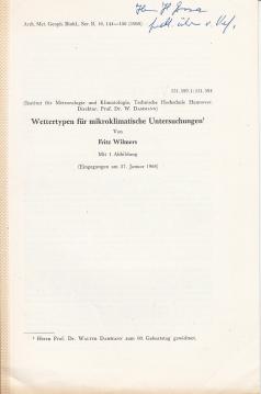 Wettertypen für mikroklimatische Untersuchungen. Wettertypen für mikroklimatische Untersuchungen.