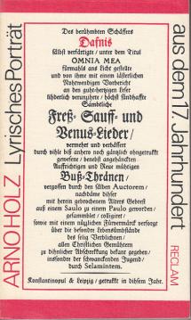 Dafnis. Lyrisches Porträt aus dem 17. Jahrhundert (Reclams Universal - Bibliothek Band 864) Dafnis. Lyrisches Porträt aus dem 17. Jahrhundert (Reclams Universal - Bibliothek Band 864)