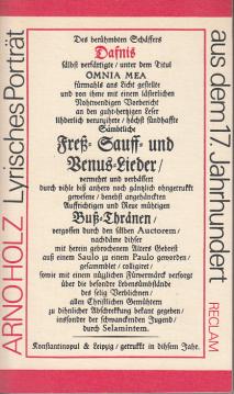 Dafnis. Lyrisches Porträt aus dem 17. Jahrhundert (Reclams Universal - Bibliothek Band 864) Dafnis. Lyrisches Porträt aus dem 17. Jahrhundert (Reclams Universal - Bibliothek Band 864)
