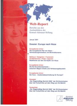 Welt-Report Berichte aus den Auslandsbüros der Konrad-Adenauer-Stiftung 2001 Heft 1-12 Welt-Report Berichte aus den Auslandsbüros der Konrad-Adenauer-Stiftung 2001 Heft 1-12