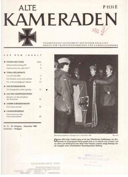 Alte Kameraden. Unabhängige Zeitschrift Deutscher Soldaten. 28. Jhg., Nr. 12, Dezember 1980 Alte Kameraden. Unabhängige Zeitschrift Deutscher Soldaten. 28. Jhg., Nr. 12, Dezember 1980
