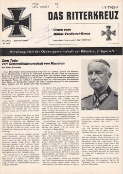 Das Ritterkreuz. Mitteilungsblatt der Ordensgemeinschaft der Ritterkreuzträger e.V. Nr. 2(1973) Das Ritterkreuz. Mitteilungsblatt der Ordensgemeinschaft der Ritterkreuzträger e.V. Nr. 2(1973)
