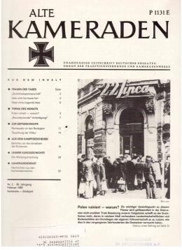 Alte Kameraden. Unabhängige Zeitschrift Deutscher Soldaten. 30. Jhg., Heft 2, 1982 Alte Kameraden. Unabhängige Zeitschrift Deutscher Soldaten. 30. Jhg., Heft 2, 1982