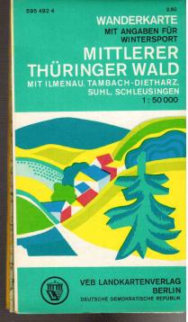 Wanderkarte Mittlerer Thüringer Wald.