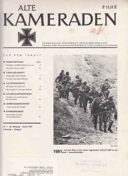Alte Kameraden. Unabhängige Zeitschrift Deutscher Soldaten. 29. Jhg., 1981 Alte Kameraden. Unabhängige Zeitschrift Deutscher Soldaten. 29. Jhg., 1981