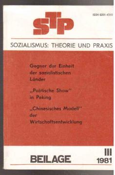 STP Sozialismus: Theorie und Praxis, Beilage III 1981 STP Sozialismus: Theorie und Praxis, Beilage III 1981