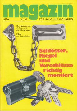 magazin für Haus und Wohnung 9/78: Schlösser, Riegel und Verschlüsse richtig montiert magazin für Haus und Wohnung 9/78: Schlösser, Riegel und Verschlüsse richtig montiert