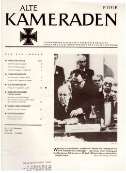 Alte Kameraden. Unabhängige Zeitschrift Deutscher Soldaten. 33. Jhg., Nr. 6, Juni 1985 Alte Kameraden. Unabhängige Zeitschrift Deutscher Soldaten. 33. Jhg., Nr. 6, Juni 1985