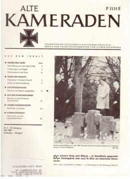 Alte Kameraden. Unabhängige Zeitschrift Deutscher Soldaten. 33. Jhg., Nr. 5, Mai 1985 Alte Kameraden. Unabhängige Zeitschrift Deutscher Soldaten. 33. Jhg., Nr. 5, Mai 1985