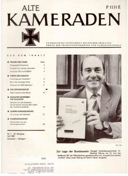 Alte Kameraden. Unabhängige Zeitschrift Deutscher Soldaten. 33. Jhg., Nr. 7, Juli 1985 Alte Kameraden. Unabhängige Zeitschrift Deutscher Soldaten. 33. Jhg., Nr. 7, Juli 1985