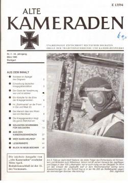 Alte Kameraden. Unabhängige Zeitschrift Deutscher Soldaten. 44. Jhg., Nr. 3 März 1996 Alte Kameraden. Unabhängige Zeitschrift Deutscher Soldaten. 44. Jhg., Nr. 3 März 1996
