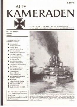 Alte Kameraden. Unabhängige Zeitschrift Deutscher Soldaten. 44. Jhg., Nr. 5 Mai 1996 Alte Kameraden. Unabhängige Zeitschrift Deutscher Soldaten. 44. Jhg., Nr. 5 Mai 1996