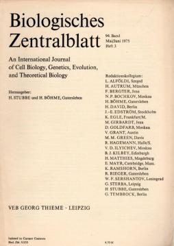 Biologisches Zentralblatt. Band 94, Heft 3, Mai/Juni 1975 Biologisches Zentralblatt. Band 94, Heft 3, Mai/Juni 1975