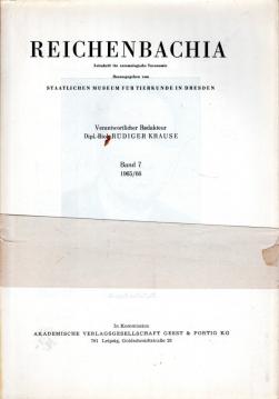Reichenbachia . Zeitschrift für entomolgische Taxomonie. Bd. 7 1965/66 Reichenbachia . Zeitschrift für entomolgische Taxomonie. Bd. 7 1965/66
