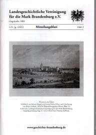Mitteilungsblatt der Landesgeschichtlichen Vereinigung für die Mark Brandenburg e. V. 123. Jahrgang, Nr. 2(2022) Mitteilungsblatt der Landesgeschichtlichen Vereinigung für die Mark Brandenburg e. V. 123. Jahrgang, Nr. 2(2022)