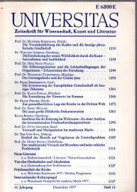 Universitas - Zeitschrift für Wissenschaft, Kunst und Literatur - Heft 12 - 32. Jahrgang 1977 Universitas - Zeitschrift für Wissenschaft, Kunst und Literatur - Heft 12 - 32. Jahrgang 1977