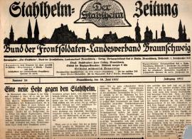 Stahlhelm-Zeitung. Bund der Frontsoldaten - Landesverband Braunschweig. Jhg. 1927, Nr. 26 vom 30.Juni 1927 Stahlhelm-Zeitung. Bund der Frontsoldaten - Landesverband Braunschweig. Jhg. 1927, Nr. 26 vom 30.Juni 1927