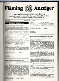 Fläming-Anzeiger. Amts- u. Mitteilungsblatt des Amtes Jüterbog 5.Jg. Nr. 1 - 20 (1995)