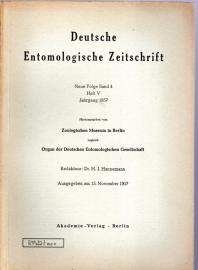 Deutsche Entomologische Zeitschrift Neue Folge Band 4, Heft I - V in drei Bänden Deutsche Entomologische Zeitschrift Neue Folge Band 4, Heft I - V in drei Bänden