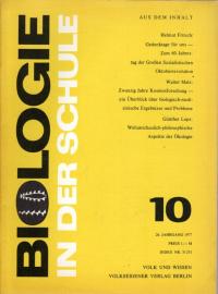 Biologie in der Schule 26. Jg.; Nr. 10 (1977)