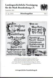 Mitteilungsblatt der Landesgeschichtlichen Vereinigung für die Mark Brandenburg e. V. 127. Jahrgang, Nr. 1(2026)