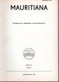 MAURITIANA, Band 12, Heft 1 MAURITIANA, Band 12, Heft 1